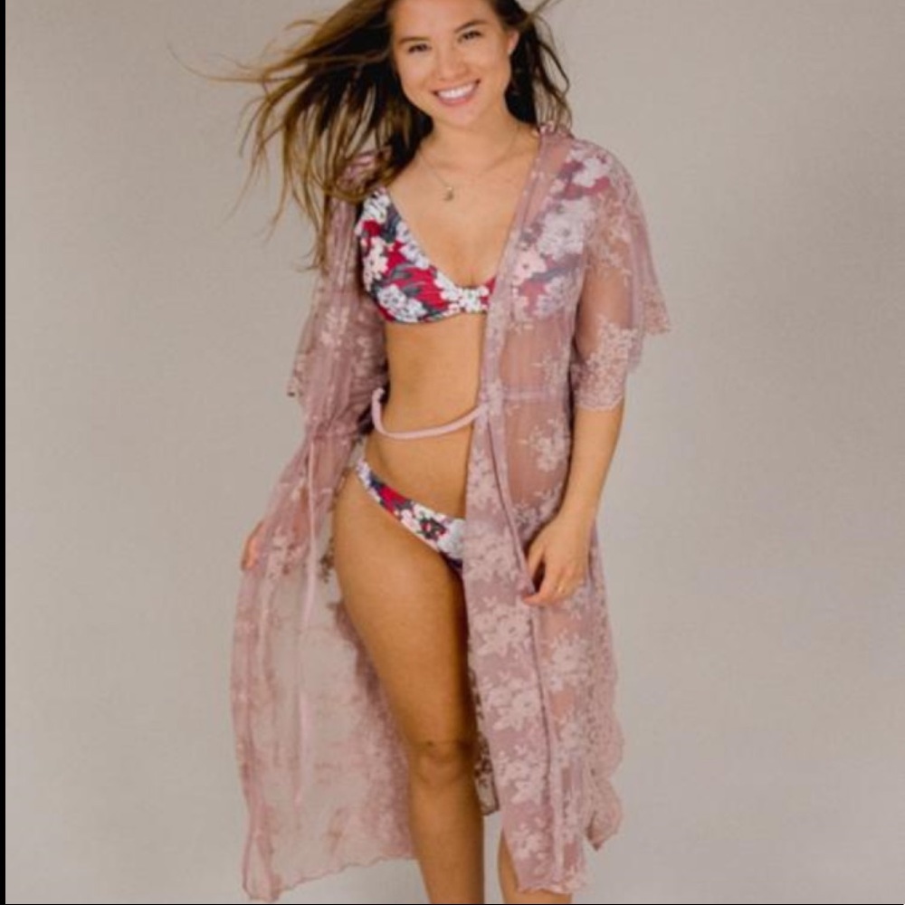 Ashley Rose Lace Duster Kimono